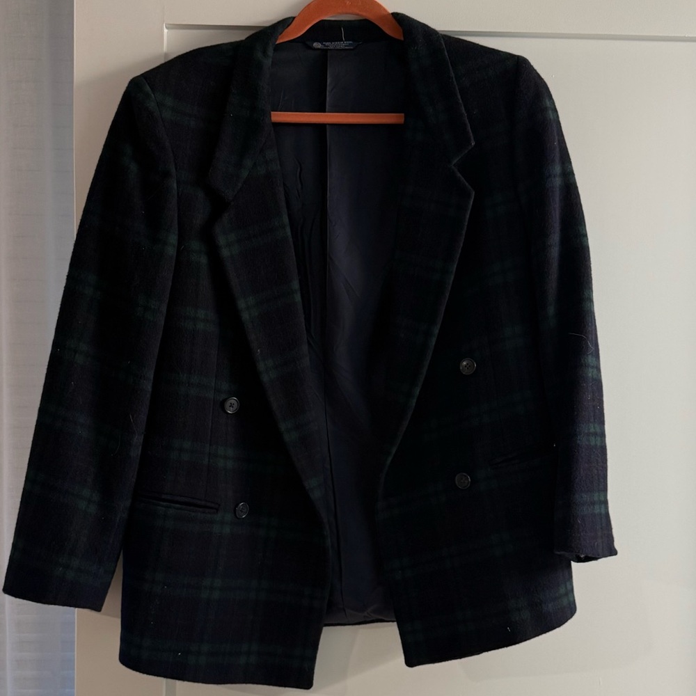 Classic Black Plaid Men's Blazer
